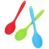 Forks 3 Pcs Silicone Spoon Spoons For Kitchen Tea Salad Household Cooking Silica Gel Supplies