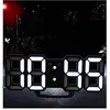 Horloges murales Horloge électronique réglable LED Mode de nuit numérique 3D Chambre Chambre Décoration Table Décor à la maison Jardin