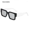 Sunglasses Retro Y2k Square Women Fashion Wide Legs Men Silver Mirror Sun Glasses Summer Vintage Shades Classic Trendy Eyewear