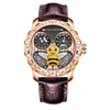 Relógios de pulso Edição Limitada Relógio Automático Homens Luxo Mecânico Top Marca Art Design Dial 43mm Relógios Luminosos Lucky Harvey