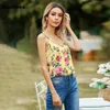 T-Shirt Women's Camis Top 2021 Summer Bohemian Casual Shirt Ladies Tshirt Sleeveless Model Flower Print Tank Tops Sexy Femme Clothing