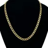 7mm Curb Cuban Link Chain Halsband Gyllene/silverfärg 14K Guldchoker Lång halsband Mens Hip Hop Jewelry Dropshipping