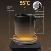 Tassen-Kaffeetassen-Wärmer-Set, selbsterwärmend, mit kabellosem Smart-Ladedeckel, 340 ml, für süße Gläser, Tassen