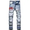 Мужские джинсы с надписью Star AM, крошечные пятна, мужские лоскутные рваные сексуальные брюки с вышивкой, романтические дикие мотоциклетные брюки, мужские AM3613-00, размер 29-38