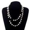 Designer smycken halsband eleganta kvinnor svartvitt pärla tröja kedja paris mode diamant halsband bröllop smycken acces271i