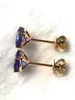 Stud Earrings Natural Tanzanite Rose Gold For Women 2023 Vintage 18K Rare Exquisite Earring Female Fashion Jewelry