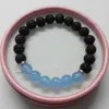 2020 Aquamarine Quartz Lava Yoga Bracelet Healing Crystals Wrist Mala Bead