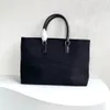 2024 Novo designer Totebo CABAS Bolsa de compras de lona impressa horizontal 100% algodão Bolsa de couro de bezerro interno CABAS Lona Crossbody Underarm Bag Última coleção