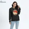 Hoodies femininos bonito papai noel impressão pulôver feminino oversized crewneck sweatshirts menina casual streetwear sapato de natal padrão topo