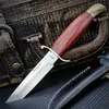 Russian Outdoor Ebony Handle Tactical Fixed Blade Knife EDC Camping Hunting Knives with Sheath