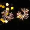 Dangle Earrings Fashionable Glass Drills Rhinestones Sunflower Portable Stud For Women Suitable Commuting Parties