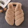 2024 Autumn and Winter New Children's Jackets Patchwork Imitation Fur Vest for Boys and Girls Thickened Fashion Elegant Faux Fur Coat