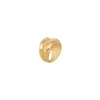 French Minimalist High-End Metal Copper Plated 18k Gold Double-Layer Ring for Women's Fashion Light Luxury Charm Jewelry