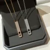 Luxus-Anhänger-Halskette Uno Move Marke Designer Top S925 Sterling Silber voller Kristall quadratischer Charme kurze Kette Halsband für Frauen Schmuck Party Geschenk