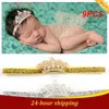 Acessórios de cabelo 9pcs Balleenshiny Pearl Crystal Crown Crianças Headband Bebê Princesa Born Pogal Props