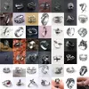 49 stks veel Mannen Vrouwen Band Ringen Retro Rvs Animal Claw Dragon Feather Verstelbare Ring Hip Hop Legering Punk Sieraden Gifts213H