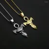 Pendentif Colliers POTCET Neutre En Acier Inoxydable Egypte Oeil D'Horus Croix Collier En Titane Géométrique Hip Hop Mode Bijoux De Fête