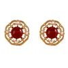 Boucles d'oreilles en pierre d'agate bordeaux pour femmes, style palais élégant, boucles d'oreilles en perles haut de gamme, simples et élégantes