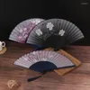 Party Favor Vintage Chinese Silk Cloth Blank Folding Fan Wooden Bamboo Antiquity For Calligraphy Painting Hand
