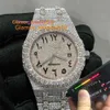 Designer Watches El Sınırlı Saf Satış İzle Kakma Özel Moissanite Lüks Tam Elmas İzleme Hareketi Kutusu ve Paperdiamond Ayarı