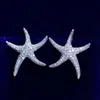 Starfish Style Earring White Gold Filled 5A clear Diamond Cz Engagement wedding Stud Earrings for women festival Gift262V