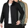 Men's Jackets 2024 Men Spring Tooling Solid Color Cotton Stand Collar Wash Jacket Autumn Comfortable Outdoors Casual Windproof Male