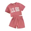 Ensembles de vêtements bébé enfant en bas âge fille garçon t-shirt et short ensemble grande soeur petit frère tenues assorties vêtements d'été surdimensionnés