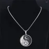 Pendant Necklaces 2024 Sun Moon Yin Yang Tai Chi Circular Clavicle Chain Creative Everything Stainless Steel Necklace Jewelry