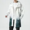 Jaquetas masculinas streetwear jaqueta com capuz longo trincheira de grandes dimensões 2023 homens casual impresso mulher casaco roupas de moda