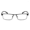 Solglasögon Fashion Classic Business Reading Glasses for Men Metal Reader Eyewear Ultra Light Harts Presbyopia 1.0- 4.0