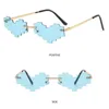 Sunglasses Gift Novel Festival Party Cosplay Shades Gamer Robot Heart Glasses Pixelated Mosaic