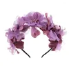Accessori per capelli 1 PC Fasce per capelli con fiori in tessuto Principessa per bambini Cerchi copricapo Bambini carini Clip per capelli per ragazze Bambini