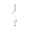 Forks 1-7pcs Fruit Fork Elegancki i klasyczny lustro polerowy deser łyżka róży róży mieszanie stali nierdzewnej