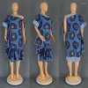 Vêtements ethniques Robes africaines pour femmes élégantes imprimées une épaule volants robe longue vêtements Dashiki fête 2024 printemps été