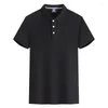 Herrpolos Summer High-End Cotton Polo Shirt Custom Printed Logo for Men and Women's Work Uniform Team Culture Brodery