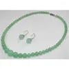 목걸이 귀걸이 세트 호랑이 눈 jade round beads 펜던트 여성 보석류 18 "