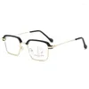 Sonnenbrille Anti Blue Light Dual Use für Fern- und Nahmetallquadrat Progressive Multifokus-Presbyopiebrille High-Definition-Lesen