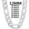 Solid 925 Sterling Silver Necklace For Men Classic 12mm Cuban Chain 18-30 Inches Charm High Quality Fashion Jewelry Wedding 22022222R