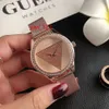 Moissanite Watch Luxury Diamond Custom American Popular Brand Watches Anniversary Gift Round Women Mesh Watch Rostfritt stål