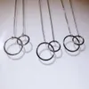 كلاسيكية Infinity Double Circle Jewelry Soild 100 ٪ 925 Sterling Silver Edernity Party Clavicle Chain Netlace for Women G3013