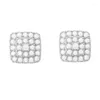 Boucles d'oreilles à clous en Moissanite glacée pour femmes, bijoux couleur D VVS1, clous d'oreilles en diamant de 11mm, forme carrée, argent 925