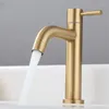 Bathroom Sink Faucets Brushed Gold Basin Single Hole Cold Handle Shower Head Faucet Bath For Kitchen Water Tap Toilet Hardware