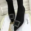 Mode cristal femmes chaussures bottines Chelsea nouveau hiver daim bout pointu pompes bottes robe de soirée Femme chaussures neige Botas