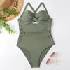 Women's Swimwear Women Conservative V-neck Sleeveless Tummy Control Bodysuit Bathing Suit S/ M/ L/ XL/ XXL