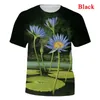Men's T-skjortor est mode lotus t-shirt med ljust mönster och ny design