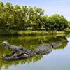 Decorações de jardim Grande flutuante isca de crocodilo simulação ao ar livre animais bóia resina para piscina de parque