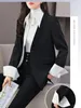 Frauen Anzüge Koreanische Casual Hemd Patchwork Blazer Mantel Femme Hochwertige Frauen Single Button Jacke Frühling Herbst Büroarbeit Anzug