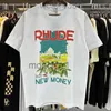 Mens T-shirts Rhude T-shirt Castle Coconut Tree Windowsill Scenic Casual Loose Breathable Short Sleeve t Shirt Men Women Couples Top Tee 240816 Zosi Dqp6