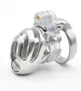 Stainless Steel Male Short Cock Cage Detachable PA Lock Substitutable Nail Penis Ring Chastity Device Bondage Restraint BDSM Sex T1123971