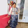 Roupas étnicas Vestido Africano para Mulheres 2 Peças Set Dashiki Imprimir Camisa Plus Size Floral Maxi Robe Elegante Senhoras Office Outfit 2024